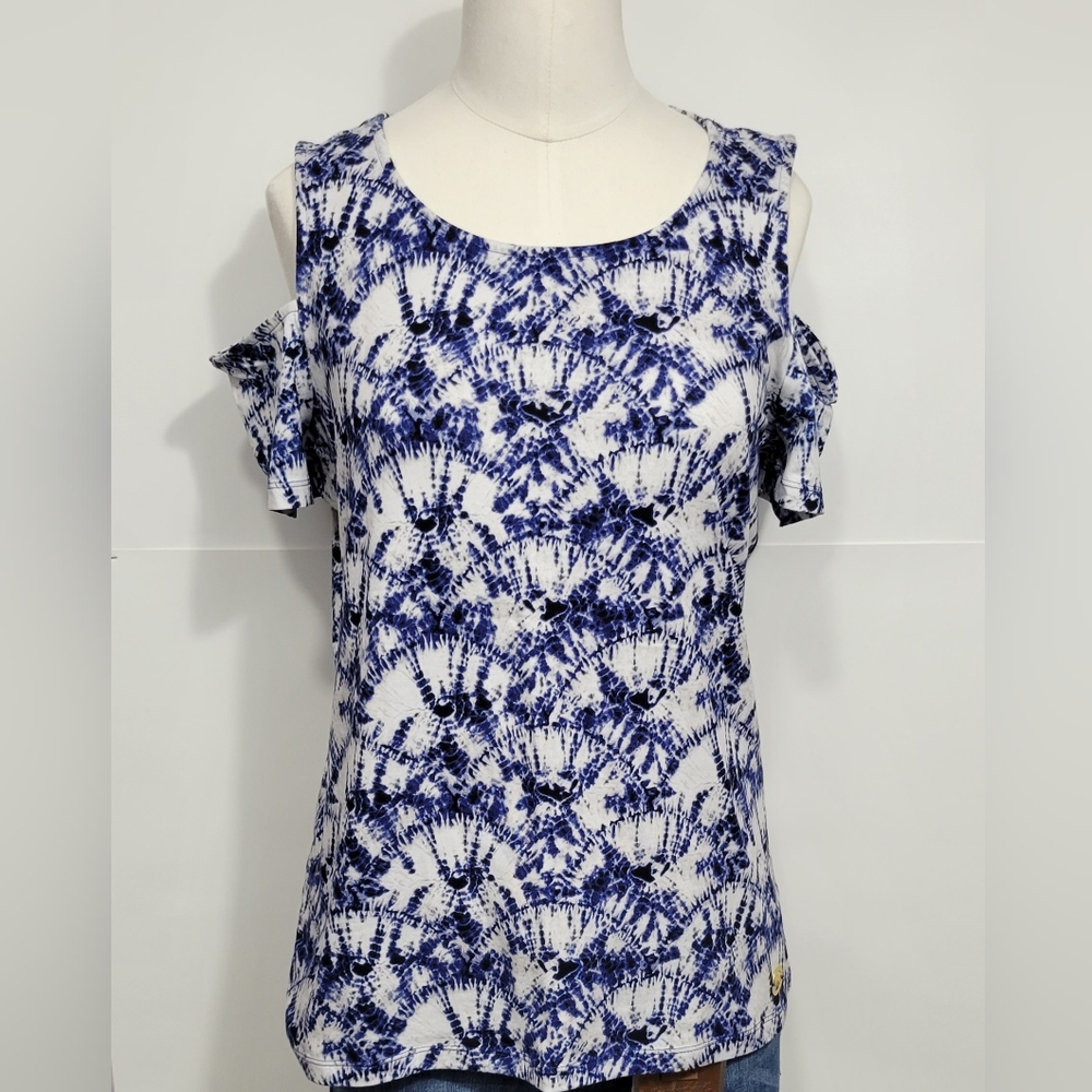 Michael Kors Cold Shoulder tie dye top size M